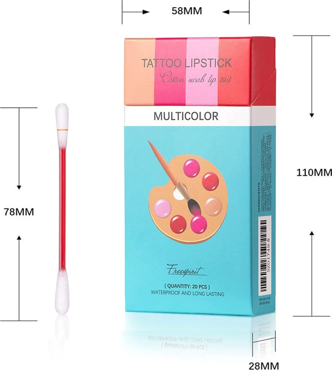 Bellive Tattoo Lipstick Red - Lipstick Dames - Tiktok - Lippenstift Wattenstaafje 20 Stuks - Lipstick Set - Waterproof Lipstick - Lippenstift Langhoudend - Long Lasting Lip Gloss - Multicolor - Afbeelding 6