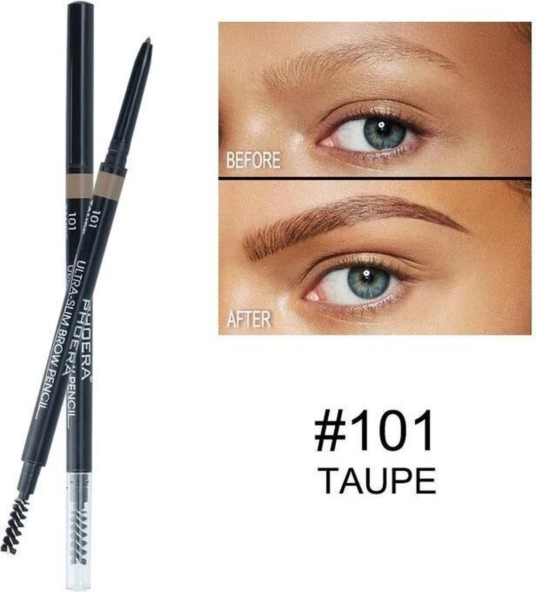 PHOERA™ Ultra-slim Wenkbrauwpotlood - 101 - Taupe 2 PHOERA™ Ultra-slim Wenkbrauwpotlood - 101 - Taupe - Afbeelding 2