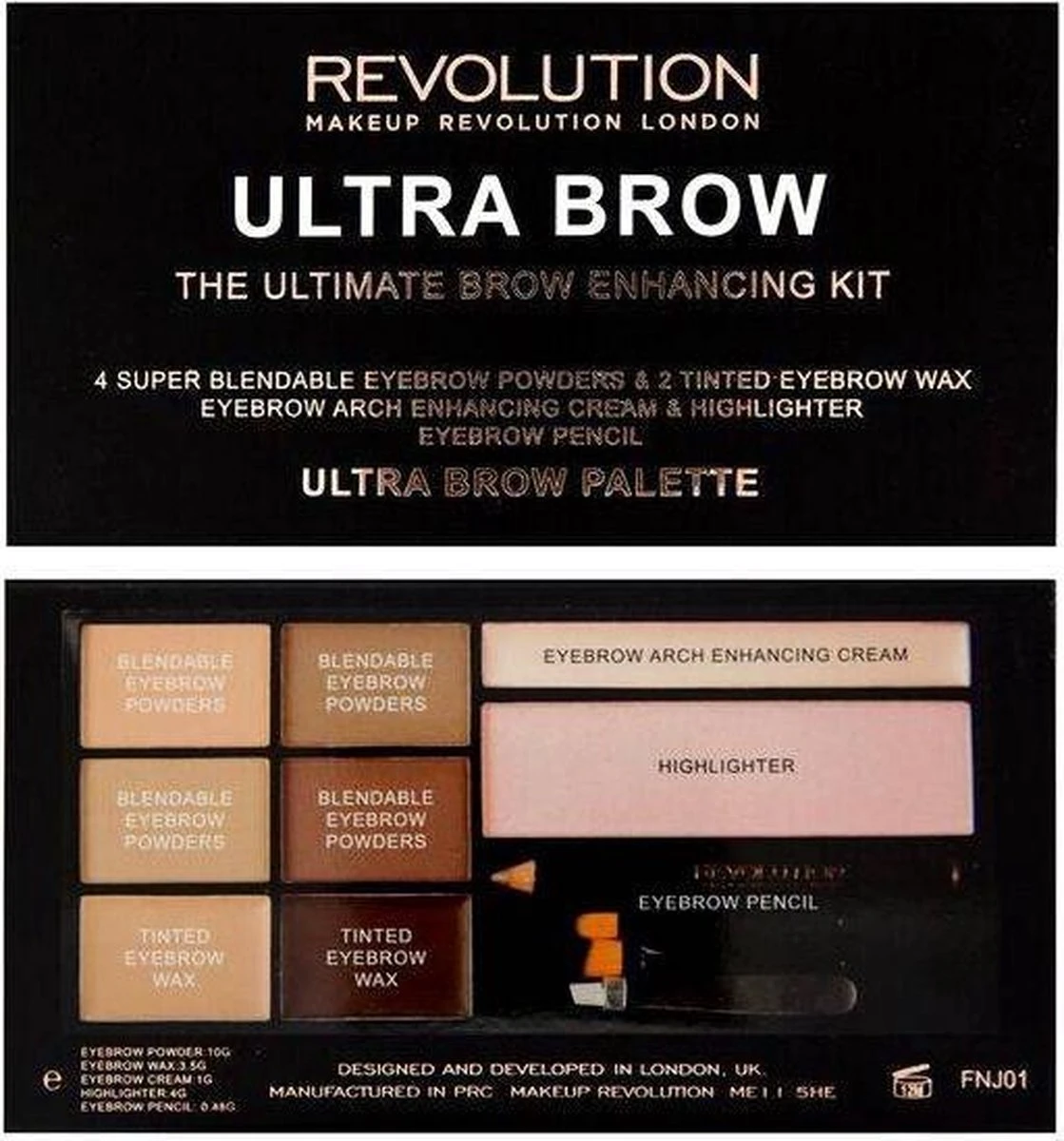 Makeup Revolution Ultra Brow The Ultimate Brow Enhancing Kit - Fair To Medium - Afbeelding 3