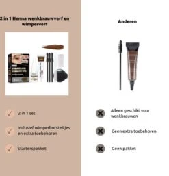 2 In 1 - Henna Wenkbrauwverf En Wimperverf - Bruin - Henna Brows - DIY Henna Brows Kit - Starterspakket -Make-up Mode Goedkope Winkel 1152x1200 3
