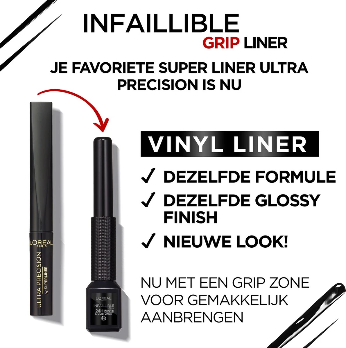 L'Oréal Paris Infailible Gip 24h Vinyl Liquid Liner Zwart - 3ml - Afbeelding 2