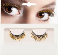 Smiffys BOLAND BV - Nep Wimpers Met Goudkleurige Glitters
