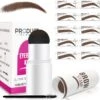 ProductPlanet Premium Wenkbrauw Stempel - Wenkbrauw Sjabloon - Wenkbrauwstempel - Brow Stamp - 10 Sjablonen - Borsteltje - Herbruikbaar - Waterdicht - Cadeau Voor Haar - Mediumbruin
