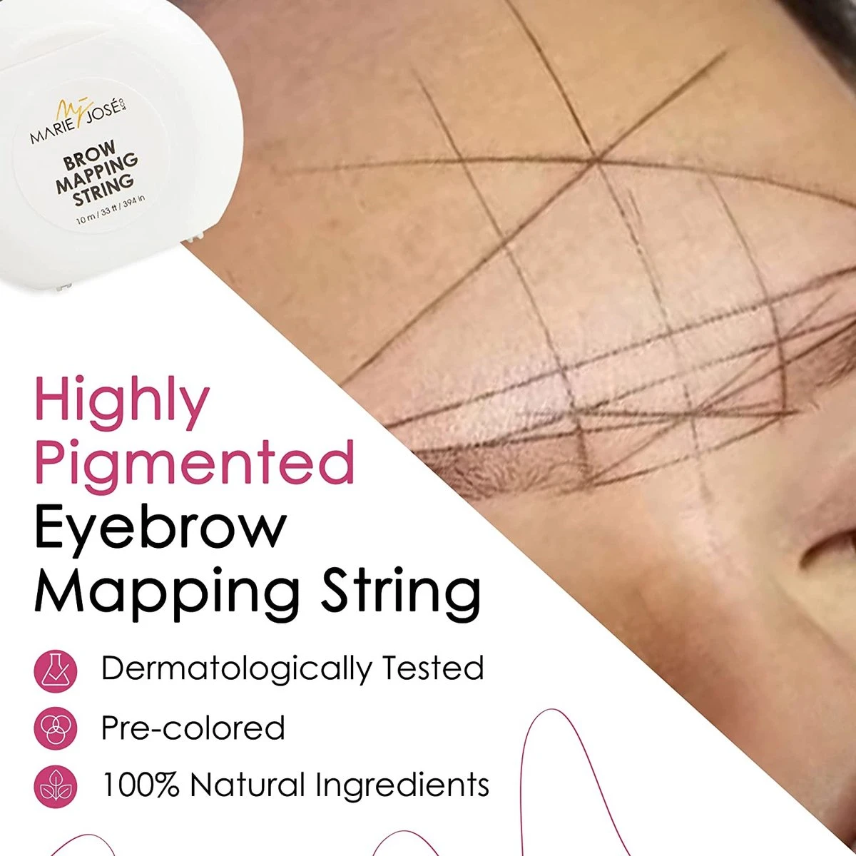 Marie-José & Co - Brow Mapping String - Voor Henna Brows & Microblading - Kleur Draad: Zwart - 1 X 10 M - 50 Toepassingen - Afbeelding 2