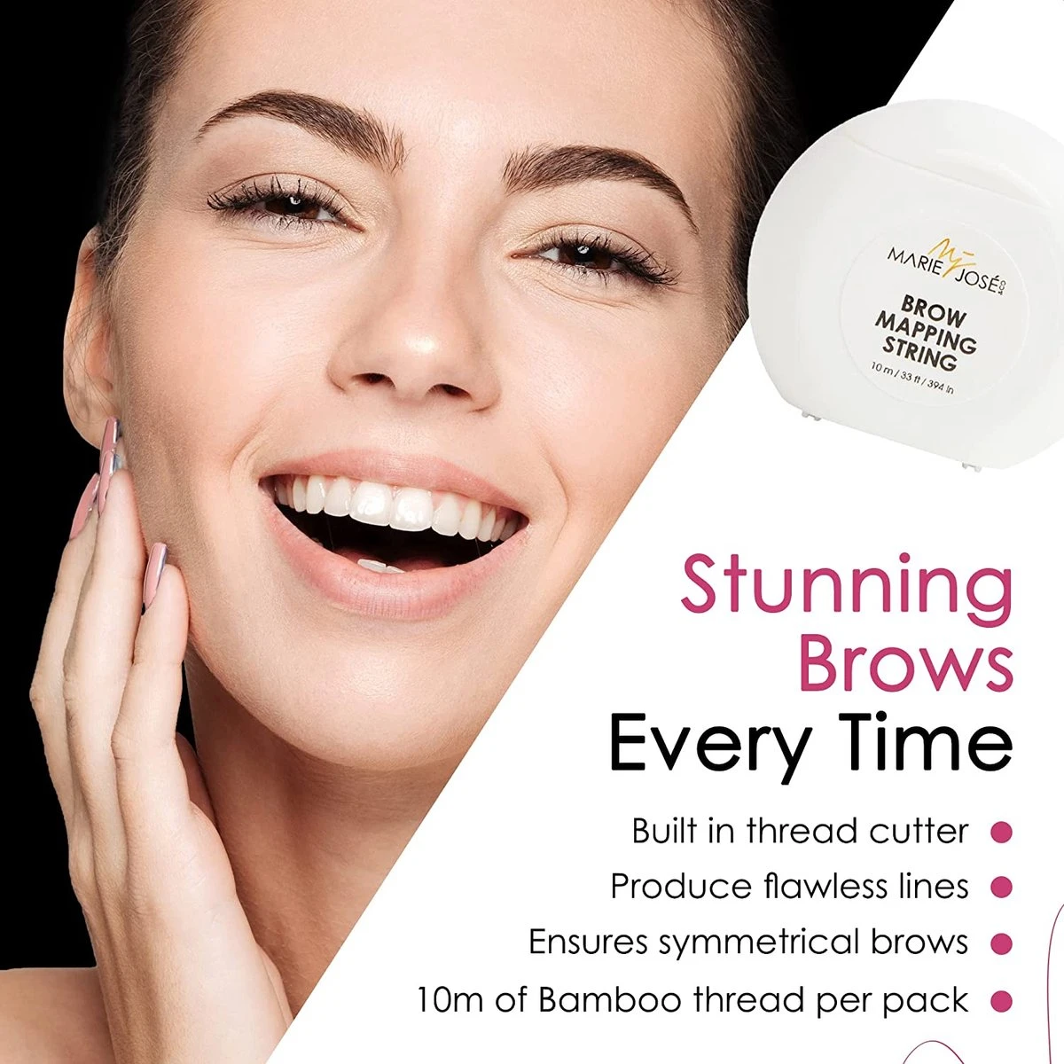 Marie-José & Co - Brow Mapping String - Voor Henna Brows & Microblading - Kleur Draad: Zwart - 1 X 10 M - 50 Toepassingen - Afbeelding 4