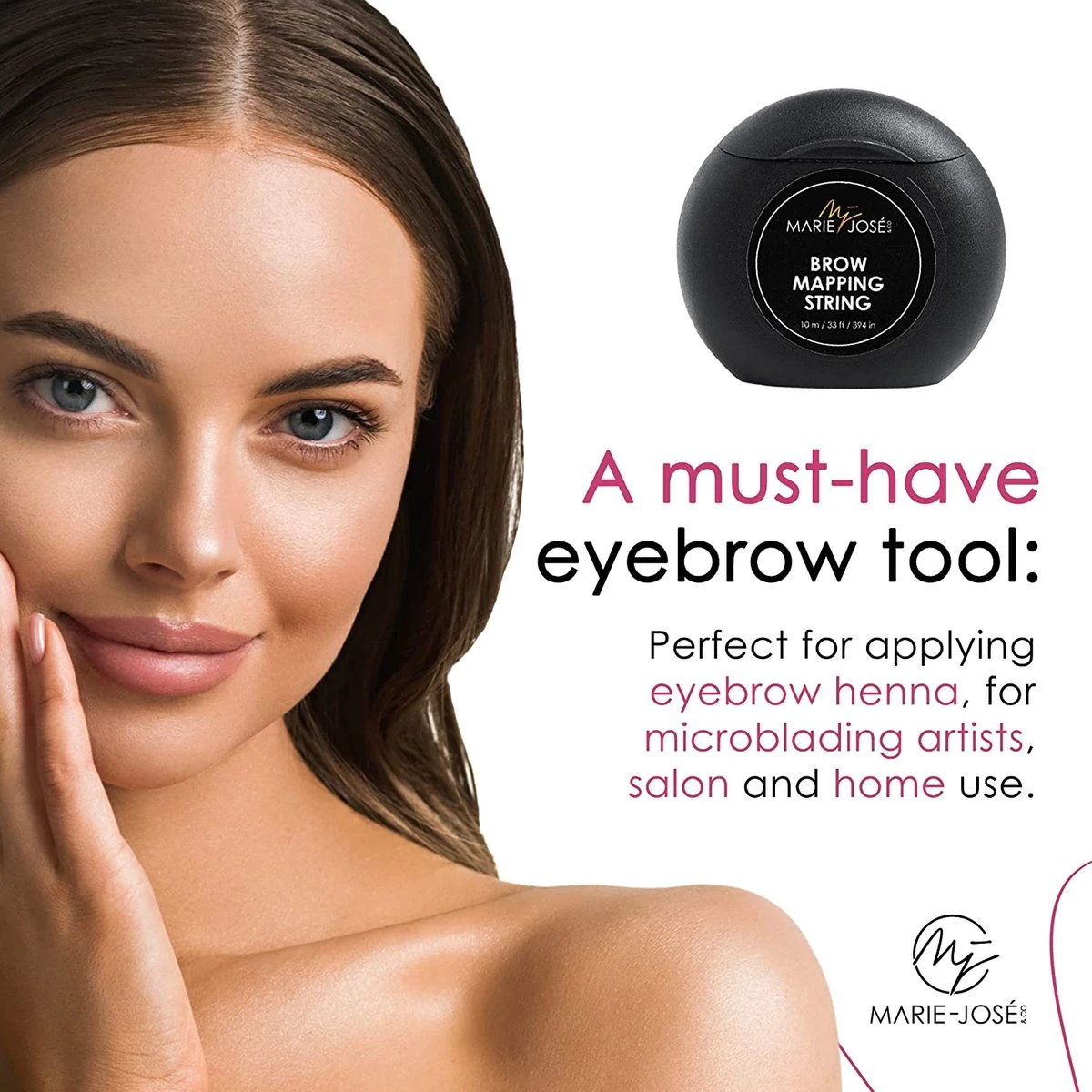 Marie-José & Co - Brow Mapping String - Voor Henna Brows & Microblading - Kleur Draad: Wit - 1 X 10M - Voldoende Voor 50 Toepassingen - Afbeelding 2