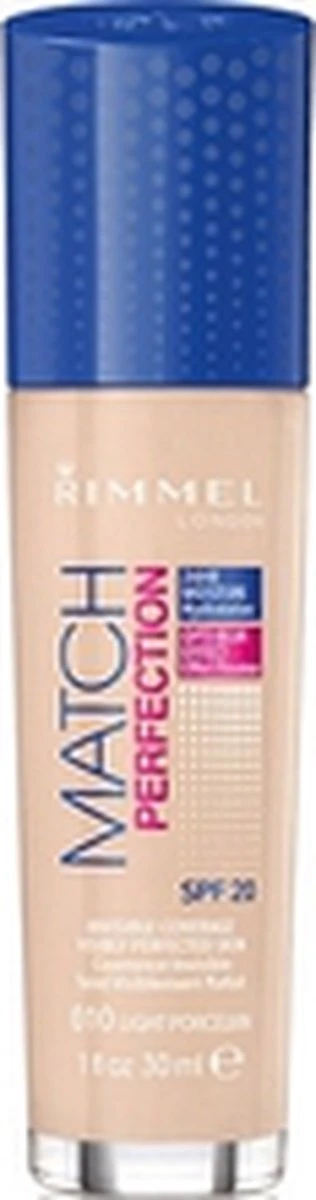 Rimmel London Match Perfection SPF20 Foundation - 010 Light Porcelain - Afbeelding 14