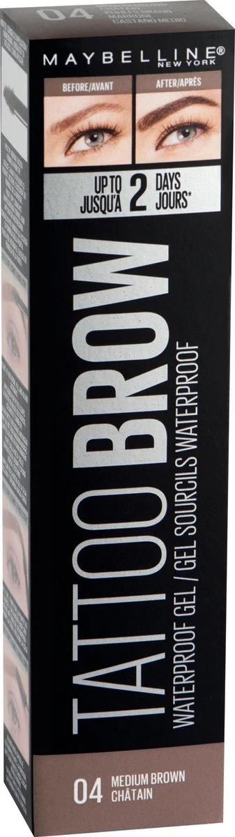 Maybelline Tattoo Brow Waterproof Wenkbrauwgel - 04 Medium Brown - Afbeelding 13