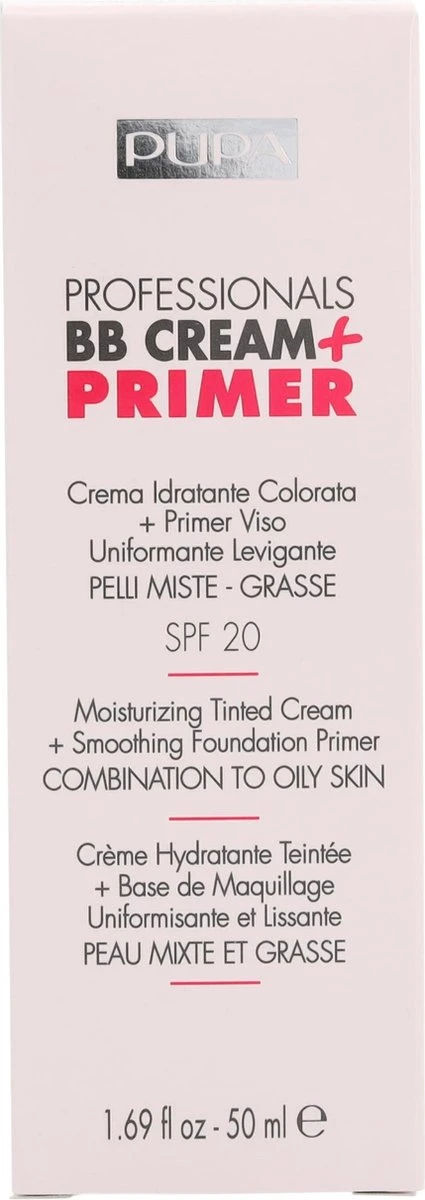 Pupa Milano BB Cream + Primer For Combination To Oily Skin - 001 Nude - Afbeelding 3