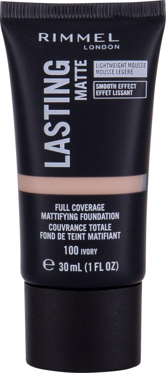 Rimmel London Lasting Matte Foundation - 100 Ivory - Afbeelding 7