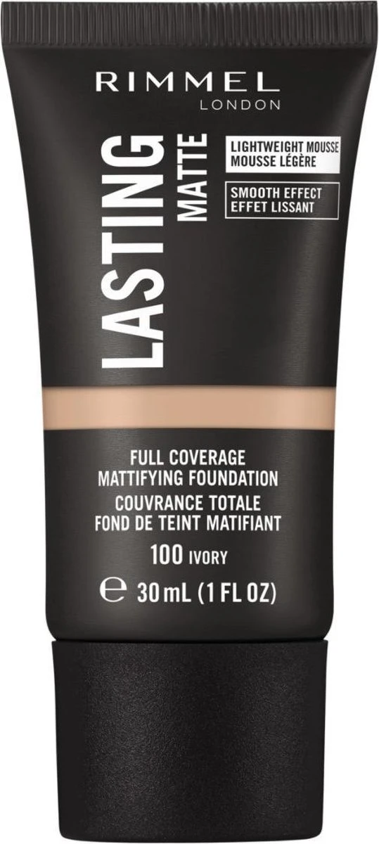Rimmel London Lasting Matte Foundation - 100 Ivory