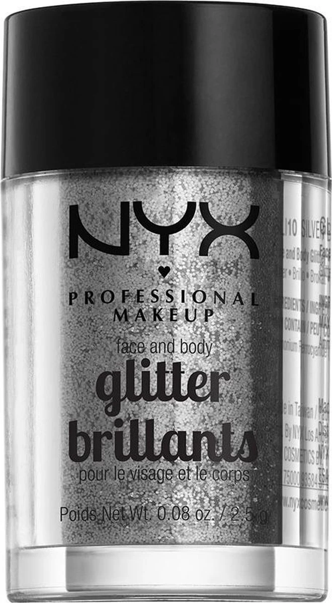 NYX PROFESSIONAL MAKEUP FACE & BODY GLITTER - SILVER