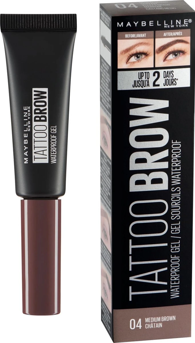 Maybelline Tattoo Brow Waterproof Wenkbrauwgel - 04 Medium Brown - Afbeelding 2