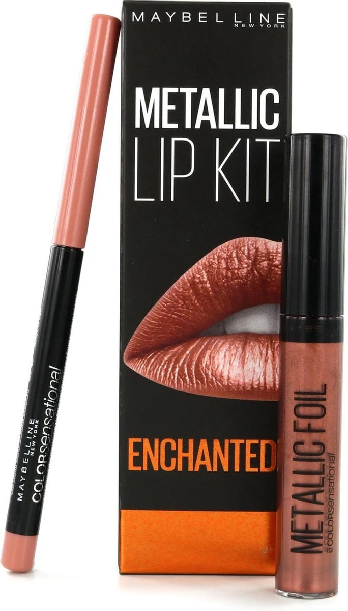 Maybelline Metallic Lipkit Enchanted - Lip Foil 110 Calypso & Lipliner 10 Nude Whisper 1 Maybelline Metallic Lipkit Enchanted - Lip Foil 110 Calypso & Lipliner 10 Nude Whisper