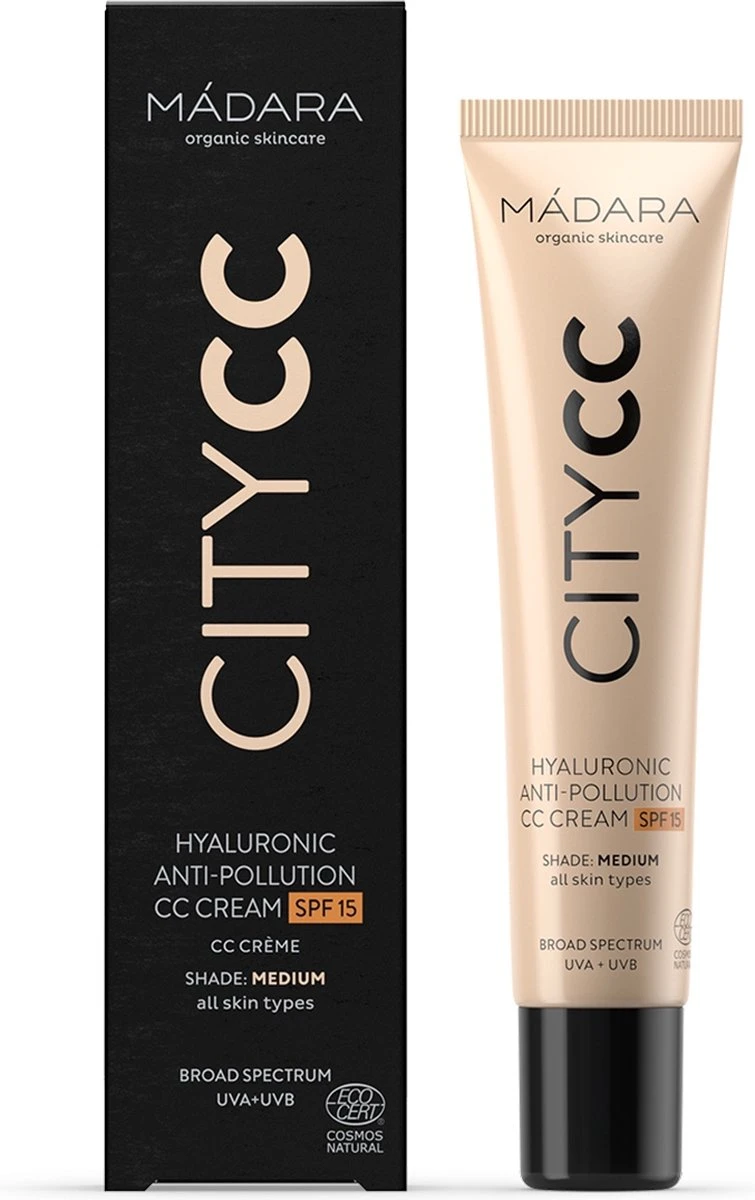 MÁDARA Anti-Pollution CC Cream SPF15 Medium Beige 40ml - Hyaluronzuur -UVA/UVB