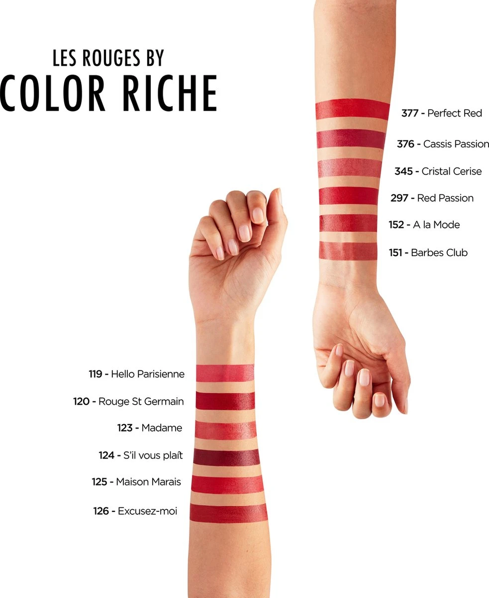 L’Oréal Paris Lippenstift Color Riche Satin - 125 Maison Marais Rood - Afbeelding 9