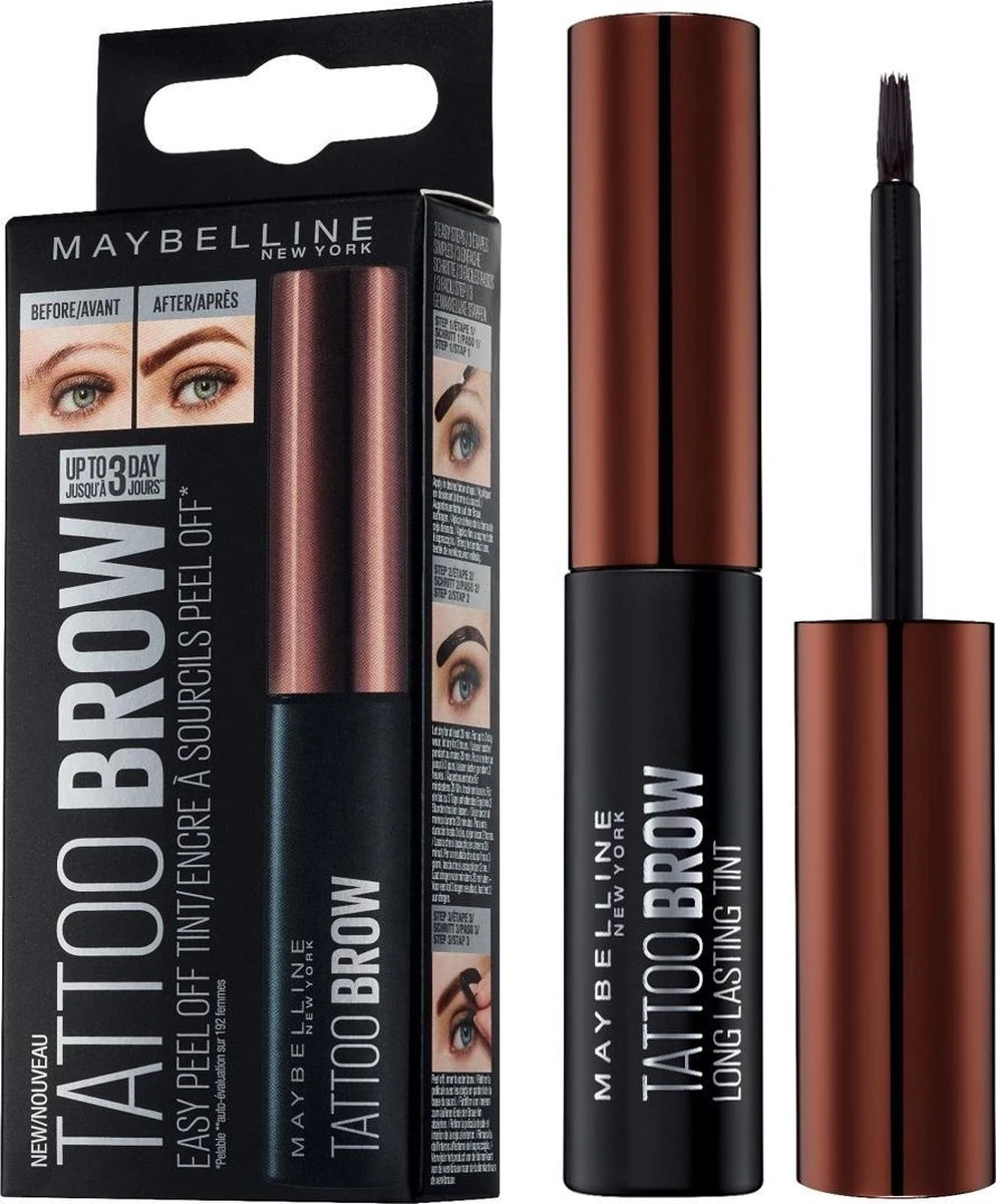 Maybelline Tattoo Brow Peel-Off Wenkbrauwgel - 3 Dark Brown - Bruin - Afbeelding 3